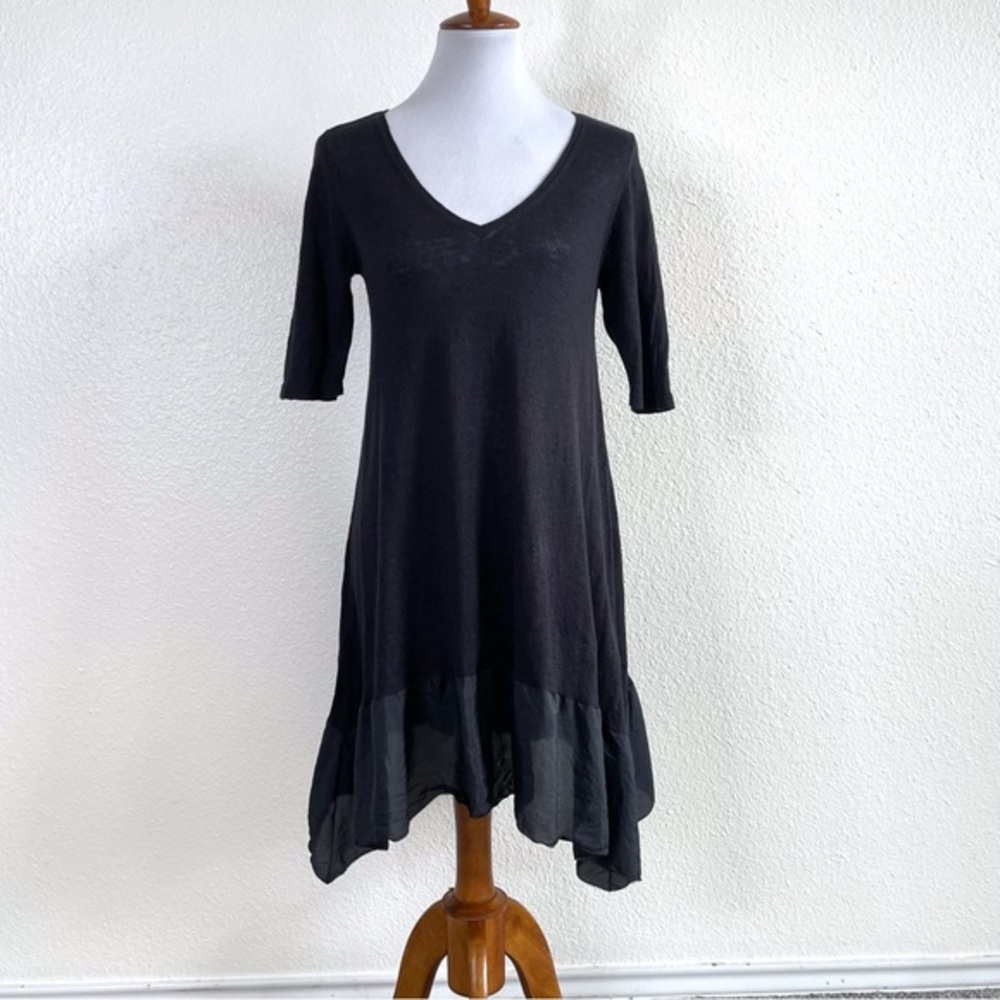 Eileen Fisher Knit Linen Silk Tunic Womens Small Italian Yarn Quiet Luxury Chic